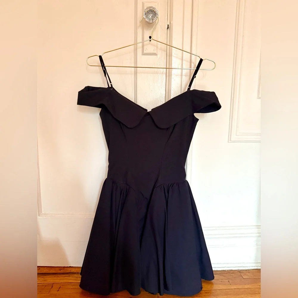 House of CB Black Off-Shoulder Fit & Flare Mini Dress - Picture 2 of 8